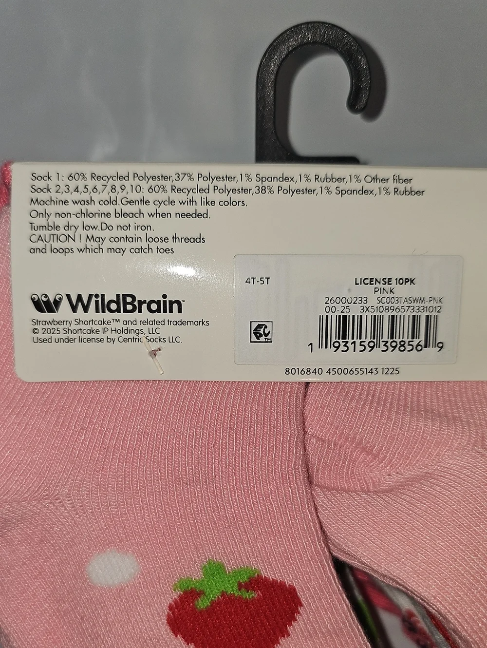 Strawberry Shortcake Character Toddler Ankle Socks, 10-pack, Size 4T-5T New